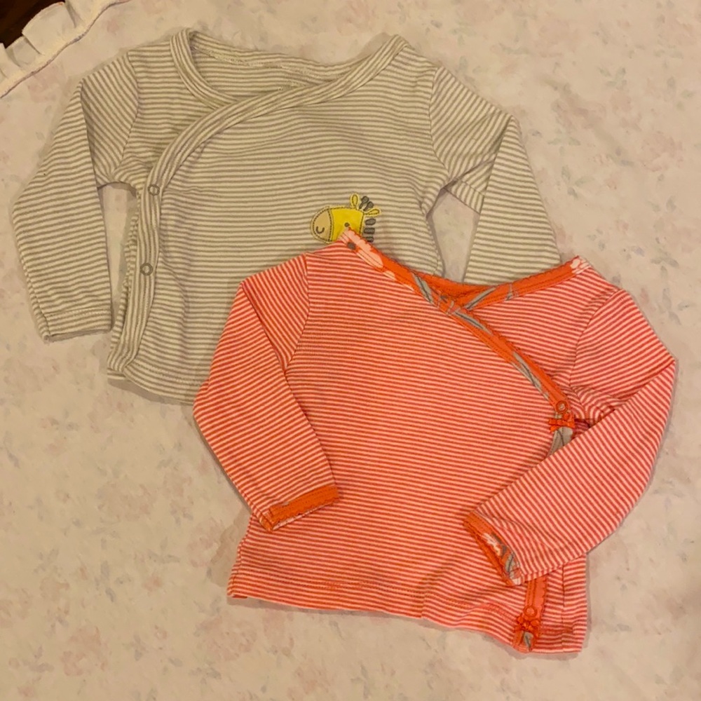 3-6 month 2 long sleeve button top